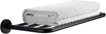 Hotel Towel Racks for Bathroom Wall Mounted, 30 Inch Towel Shelf for Bathroom, 2-Tier Bathroom Towel Rack, Black