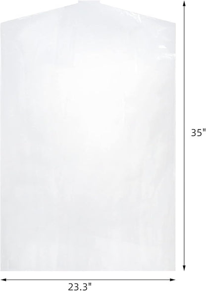 AVLA 50 Pack Plastic Garment Bags, Clear Hanging Dry Cleaner Bags, Transparent Hung Clothes Dust Cover, Lightweight Protector Bags for Closet Clothes Storage, Coat Suit Bag for Home, Laundry