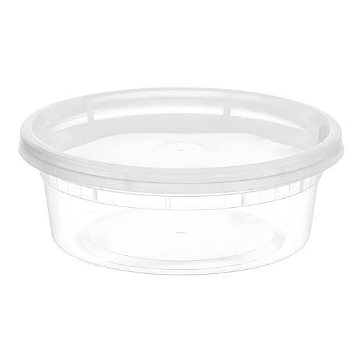 OCS Parts Round Plastic Deli Containers with Lids | Stackable, Microwavable, Freezer and Dishwasher Safe BPA Free Food Prep and Storage Containers