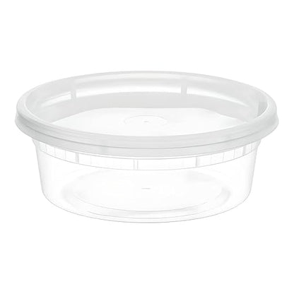 OCS Parts Round Plastic Deli Containers with Lids | Stackable, Microwavable, Freezer and Dishwasher Safe BPA Free Food Prep and Storage Containers