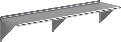 AmGood 72" Long X 18" Deep Stainless Steel Wall Shelf | NSF Certified | Appliance & Equipment Metal Shelving | Kitchen, Restaurant, Garage, Laundry, Utility Room