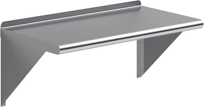 AmGood 30" Long X 16" Deep Stainless Steel Wall Shelf | NSF Certified | Appliance & Equipment Metal Shelving | Kitchen, Restaurant, Garage, Laundry, Utility Room