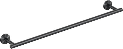 FORIOUS Towel Bar Wall Mounted, Stainless Steel Towel Racks for Bathroom, Includes Wall Mounting Hardware (Matte Black, 32 Inch)