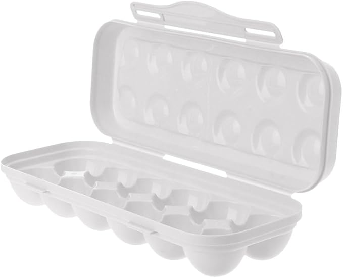 Amosfun 12-Count Egg Holder for Refrigerator with Lid Anti-Collision Fresh Storage Box for Kitchen and Fridge Organization 11.8 X 4.3 X 2.5 Inches