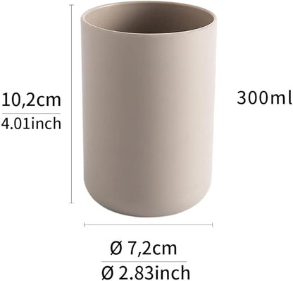Wongwongcat Bathroom Tumblers 2Pcs, Mouthwash Cup, Toothbrush Holders, Drink Mug, Pen Holder, Unbreakable Dishwasher Safe, 10fl.oz(300ml)/Pcs (Brown & Brown)
