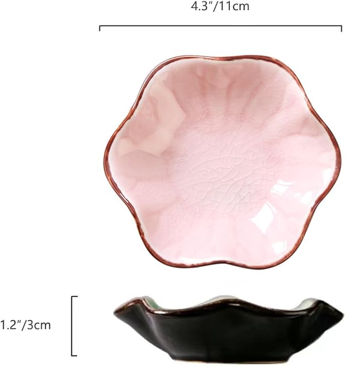 JAMEND CLXP Ice Cracking Leaf Jewelry Dish, Decorative Ring Holder Small Trinket Tray Bowl, Gifts for Daughter Mom Friends, Pink.