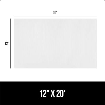 GORILLA GRIP DuraGuard Shelf Liner, Non-Adhesive Cabinet Liners for Kitchen Drawers, Shelves, Refrigerator, Pantry Storage, Bathroom Closet, Durable Waterproof BPA Free Ribbed Plastic, 12x20 White