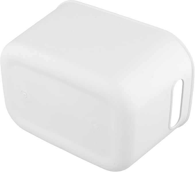 HOZEON 10 Pack White Plastic Storage Bins with Handle, Stackable Cupboard Organiser Pantry Storage Boxes for Shelves, Drawers, Bathroom, 10 x 7 x 6 Inch