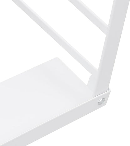 Magnetic Folding Shelf, Magnetic Multi-Purpose Organizer Shelf Magnet Rack Mount on Washing Machine or Fridge, Durable Folding Rack for Laundry Room, Bathroom, Kitchen (White)