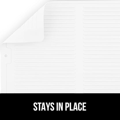 GORILLA GRIP 100% BPA-Free Patented Silicone Dish Drying Mat for Kitchen Counter, 18x16 Inch, Water Catching Ribbed Design, Easy Clean Waterproof Sink Liner, Heat Resistant, Fits Under Rack, White