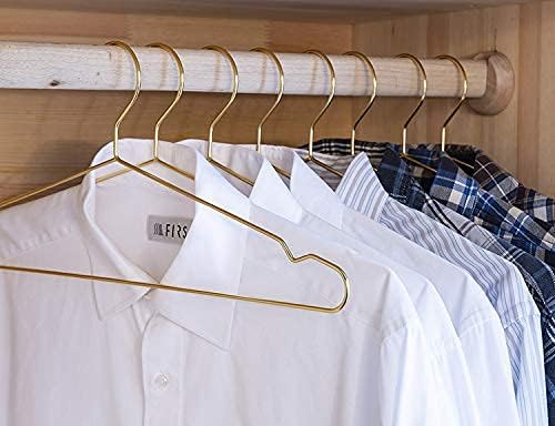 Nature Smile 20 Pack 17.7 Inch Men's Heavy Duty Metal Hangers, Space Saving Wire Coat Hanger for Everyday Use, Gold