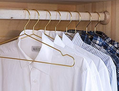 Nature Smile 20 Pack 17.7 Inch Men's Heavy Duty Metal Hangers, Space Saving Wire Coat Hanger for Everyday Use, Gold