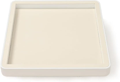 Oirlv Microfiber Jewelry Tray Showcase Display Necklace Bracelet Ring Showcase Display Empty Plate(Beige)