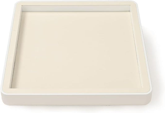 Oirlv Microfiber Jewelry Tray Showcase Display Necklace Bracelet Ring Showcase Display Empty Plate(Beige)