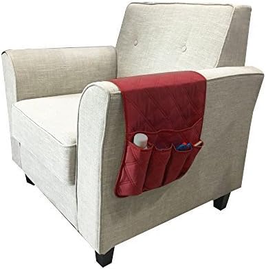 IPENNY Couch Sofa Armrest Organiser Chair TV Remote Holder Bed Storage Pocket Bag for Cellphone Tablet Notepad Book Magazines DVD Eyewears Drinker Snacks Holder Pouch