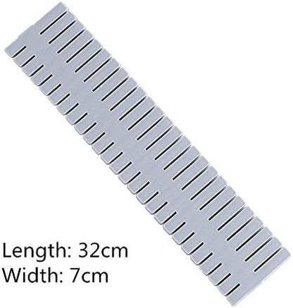 8pcs DIY Plastic Drawer Organizer Adjustable Drawer Dividers for Home Tidy Closet, Socks, Underwear, Office School Supplies, Kitchen Utensil Tools (Grey)