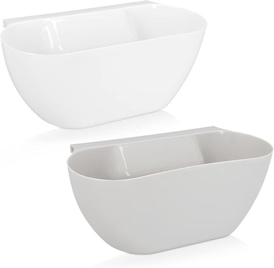 Navaris Hanging Kitchen Waste Bins Set of 2 - Garbage for Food Scraps and Compost - Small Trash Can for Counter or RV, Dustbin