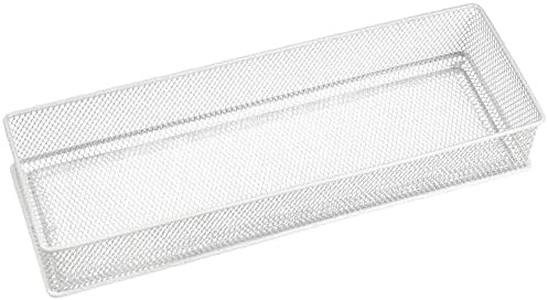 YBM HOME White Mesh Desk Drawer Organizer Tray for Home and Office - Multipurpose Storage Holder