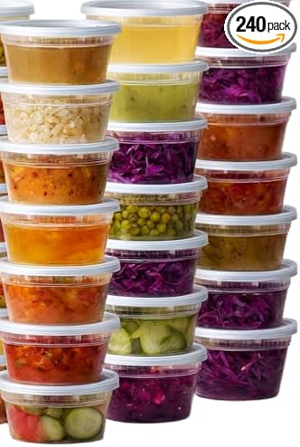 ProTakeOut 12oz [240 set] Heavy Duty Plastic Deli Container | BPA-Free Food Storage with Airtight Leak‑Proof Lids | Microwave, Freezer & Dishwasher Safe – Stackable, Bulk Reusable Soup & Meal Prep Tub