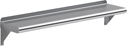 AmGood 8" X 36" Stainless Steel Wall Shelf | Metal Shelving | Garage, Laundry, Storage, Utility Room | Restaurant, Commercial Kitchen | NSF