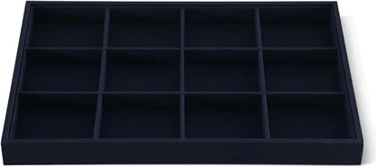 Dansmiy Linen 12 Grid Stackable Bangle Storage Tray, Bracelet Watch Display Tray, Jewelry Shop Counter Showcase Table Top Organizers, Makeup Table Drawer Insert Jewelry Tray
