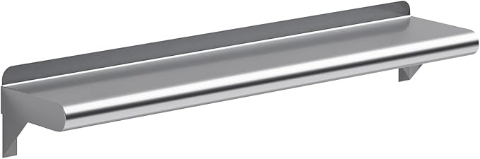 AmGood 6" X 30" Stainless Steel Wall Shelf | Metal Shelving | Garage, Laundry, Storage, Utility Room | Restaurant, Commercial Kitchen | NSF