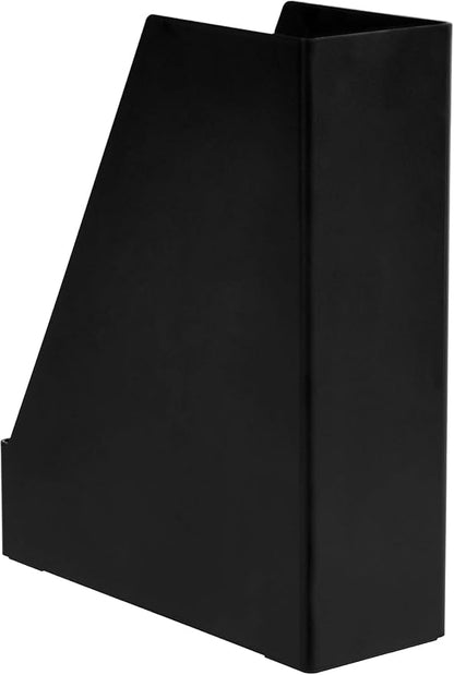 Amazon Basics Plastic Desk Organizer - Vertical Magazine and File Holder, Black, 2-Pack