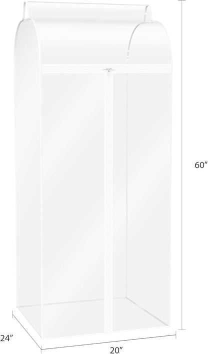 Zilink Dress Bags for Hanging Clothes 60 inch (2 Pack) Clear Garment Rack Cover Hanging Garment Bags for Storage for Coats Long Dress Gown Storage