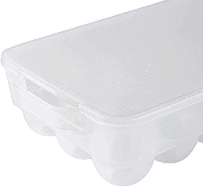 Covered Egg Holder,Egg Storage for Refrigerator,Fits 18 Eggs,Pack of 2