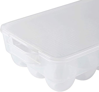 Covered Egg Holder,Egg Storage for Refrigerator,Fits 18 Eggs,Pack of 2