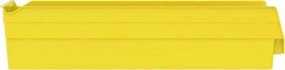 Akro-Mils 30138 Plastic Shelf Bins, Heavy Duty Storage Bins for Garage, Closet, and Drawer Organization, 18-Inch x 6-1/2-Inch x 4-Inch, Yellow, 12-Pack