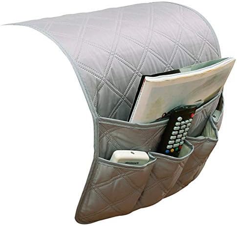 IPENNY Couch Sofa Armrest Organiser Chair TV Remote Holder Bed Storage Pocket Bag for Cellphone Tablet Notepad Book Magazines DVD Eyewears Drinker Snacks Holder Pouch