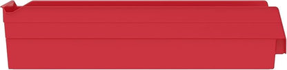 Akro-Mils 30138 Plastic Shelf Bins, Heavy Duty Storage Bins for Garage, Closet, and Drawer Organization, 18-Inch x 6-1/2-Inch x 4-Inch, Red, 12-Pack