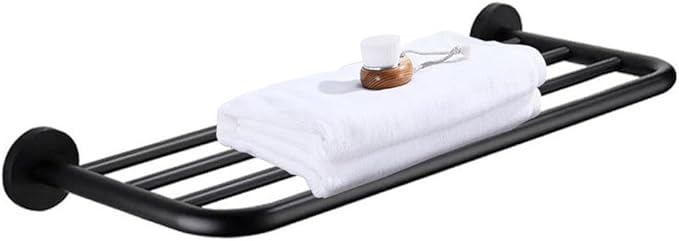 Hotel Towel Racks for Bathroom Wall Mounted, 30 Inch Towel Shelf for Bathroom, 2-Tier Bathroom Towel Rack, Black
