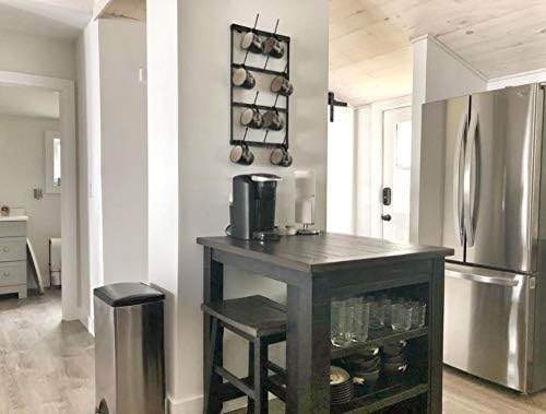 Claimed Corner Mug Rack with Sturdy Steel Frame, Matte Black Finish, Removable Rubber Caps, Wall Mounted (Mini ‎14" x 24")
