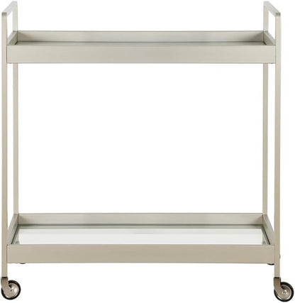 Cooper 33'' Wide Rectangular Bar Cart in Satin Nickel