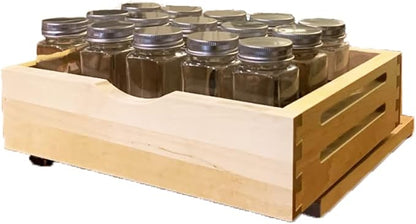 CabinetRTA Wood Pull Out Spice Rack Organizer for Cabinet – 12"(W) x 10"(D) x 4"(H) for Upper Kitchen Cabinets and Pantry Closet, for Spices, Sauces, Canned Food etc…
