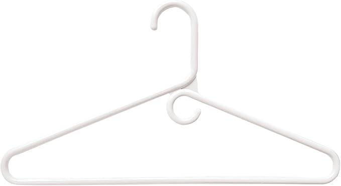 Rethink Your Room Clothes Hangers 10 Pack Plastic - Heavy Duty Space Saving Coat, Pant Hangers for Closet Organization - Durable Non-Slip, White Wardrobe Essentials Bulk Storage