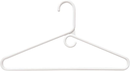 Rethink Your Room Clothes Hangers 10 Pack Plastic - Heavy Duty Space Saving Coat, Pant Hangers for Closet Organization - Durable Non-Slip, White Wardrobe Essentials Bulk Storage