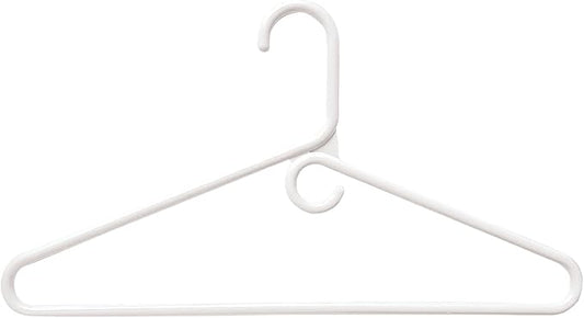 Rethink Your Room Clothes Hangers 10 Pack Plastic - Heavy Duty Space Saving Coat, Pant Hangers for Closet Organization - Durable Non-Slip, White Wardrobe Essentials Bulk Storage
