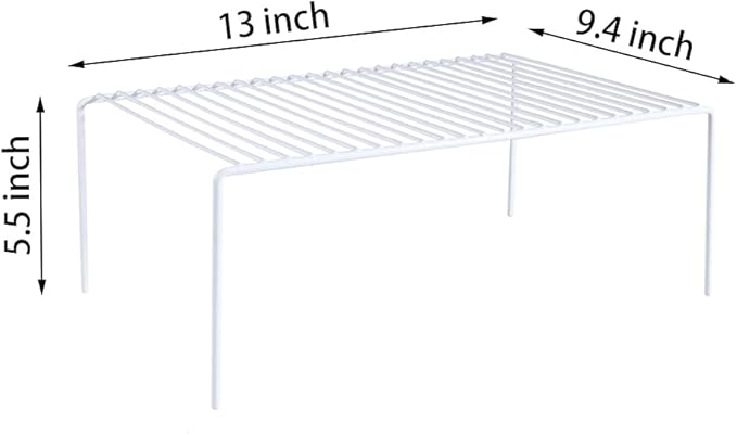 Redrubbit Medium (13 x 9. 4 Inch) Cabinet Storage Shelf Rack, Rustproof Kitchen Counter and Cabinet Shelf, Storage Rack Organizer for Kitchen, Fridge, Bathroom, Set of 6