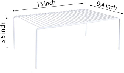 Redrubbit Medium (13 x 9. 4 Inch) Cabinet Storage Shelf Rack, Rustproof Kitchen Counter and Cabinet Shelf, Storage Rack Organizer for Kitchen, Fridge, Bathroom, Set of 6