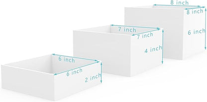 PecMuikee Buffet Risers, Food Risers for Buffet Table, Display Stand Shelf for Catering Dessert Collectibles Jewelry Figures Show, Acrylic Cube Display Nesting Risers with Hollow Bottoms 3PCS
