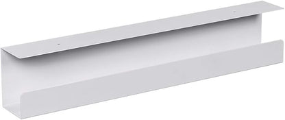 Monoprice Under Desk Cable Tray - Steel with Power Supply and Wire Management - Workstream Collection White