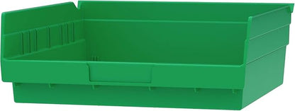 Akro-Mils Small Parts Shelf Bins - 11-1/8 X11-5/8 X4 - Green - Green - Lot of 12
