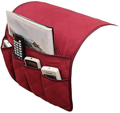 IPENNY Couch Sofa Armrest Organiser Chair TV Remote Holder Bed Storage Pocket Bag for Cellphone Tablet Notepad Book Magazines DVD Eyewears Drinker Snacks Holder Pouch