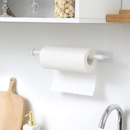 Paper Towel Holders,Paper Towels Rolls - for Kitchen,Wall Mounted Paper Towel Roll Holder for Kitchen, Bathroom,Both Available in Adhesive and Screws,Stainless Steel-White