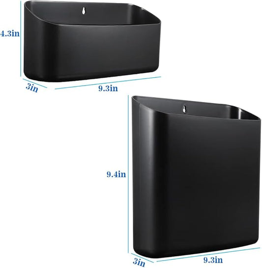 Picowe Magnetic Laundry Storage, Large Lint Holder Bin for Laundry Room, Space-Saving Trash Container Hanging on Dryer, Washer or Wall Mount Trash Bin (Black)