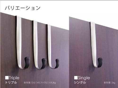 Umbra Schnook Heavy Duty Over The Door Hook for Coats, Robes, Towels, Clothes, Hats, Bags, Easy to Install and Damage Free, Space Saving Bathroom Hook, Nickel/Black