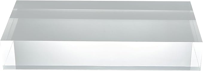 CiaoHER 2in Thickness Solid Acrylic Cube Display Block Clear Polished Pedestal Stand Riser Solid Base 2" x 6" x 12", 1 Pack